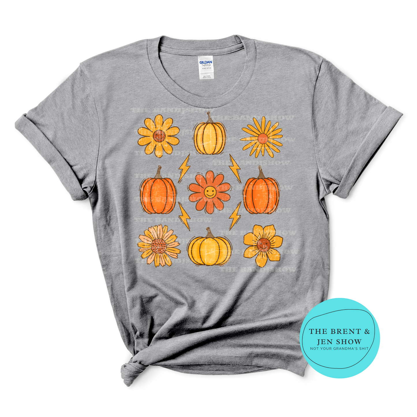 Pumpkin & Flowers Retro Fall T-Shirt