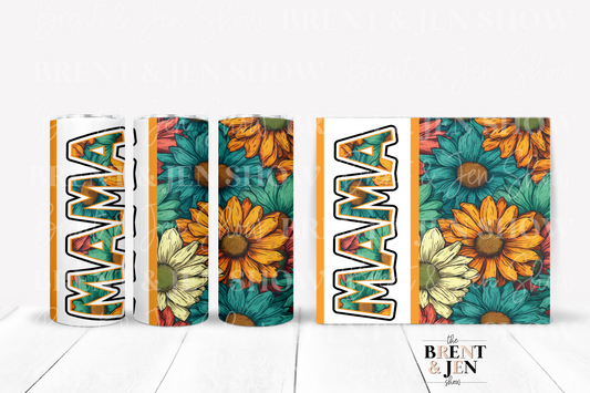 Mama Colorful Floral Sublimation Tumbler