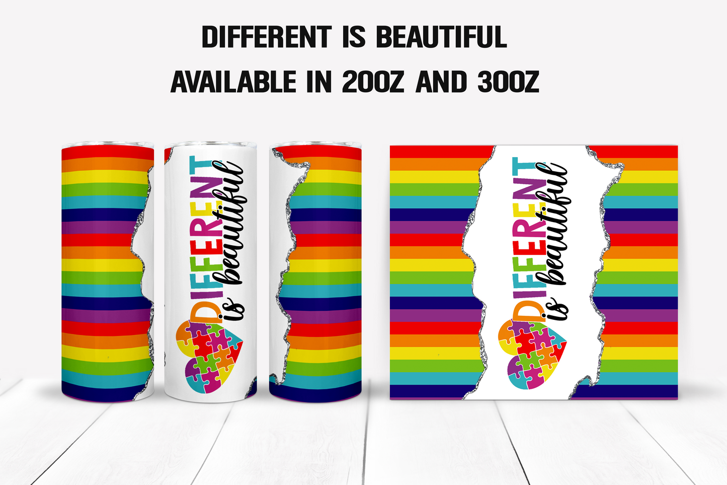 Different is Beautiful - Autism Tumbler