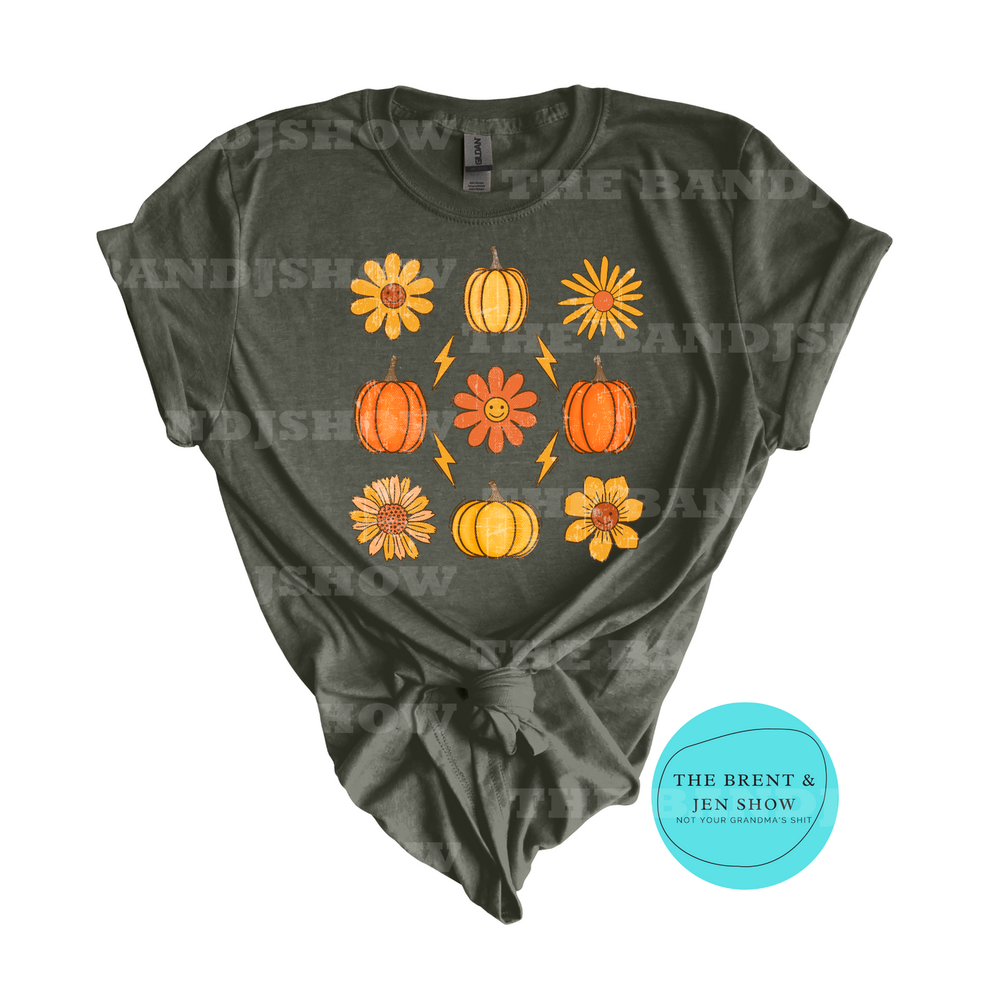 Pumpkin & Flowers Retro Fall T-Shirt