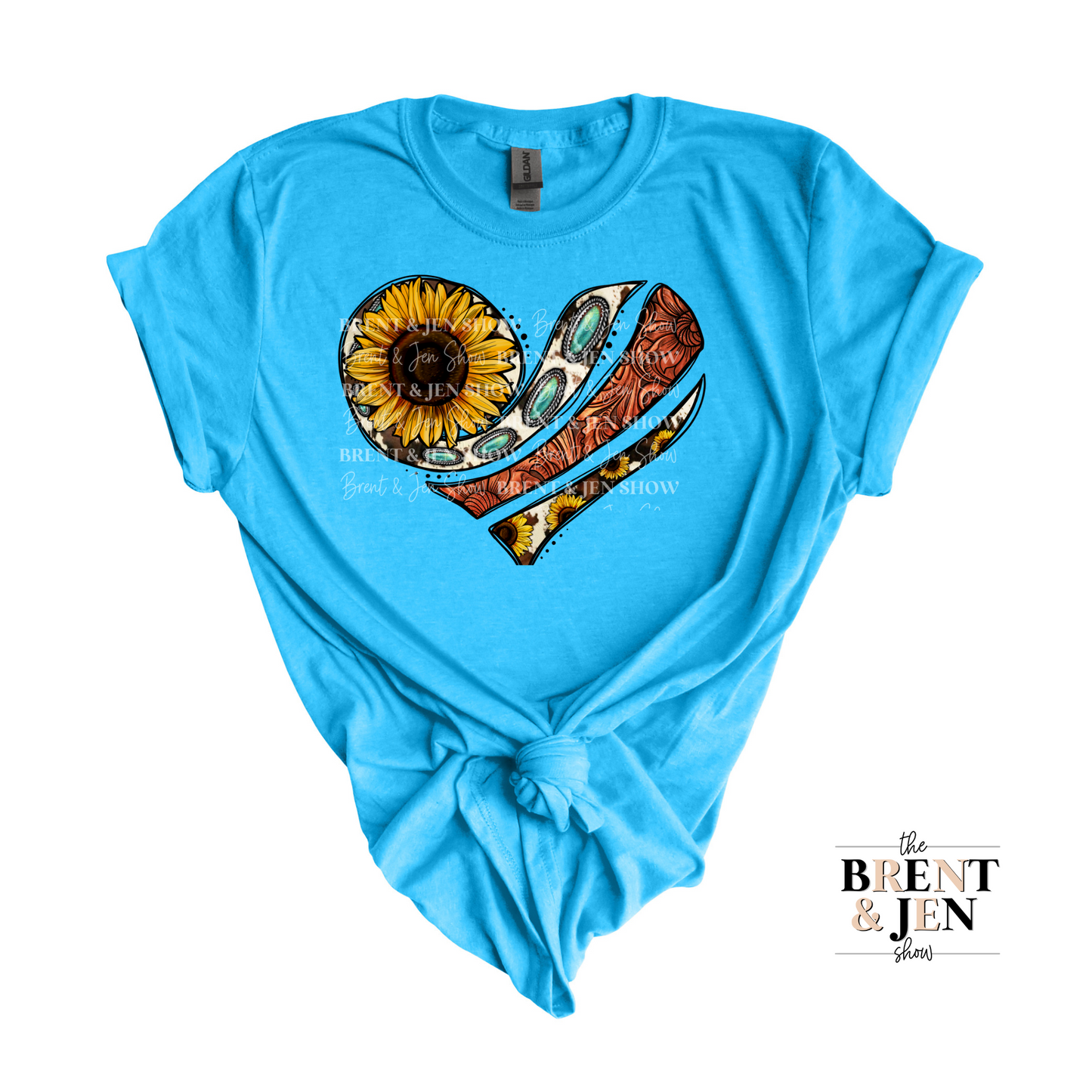 Rustic Sunflower Heart T Shirt