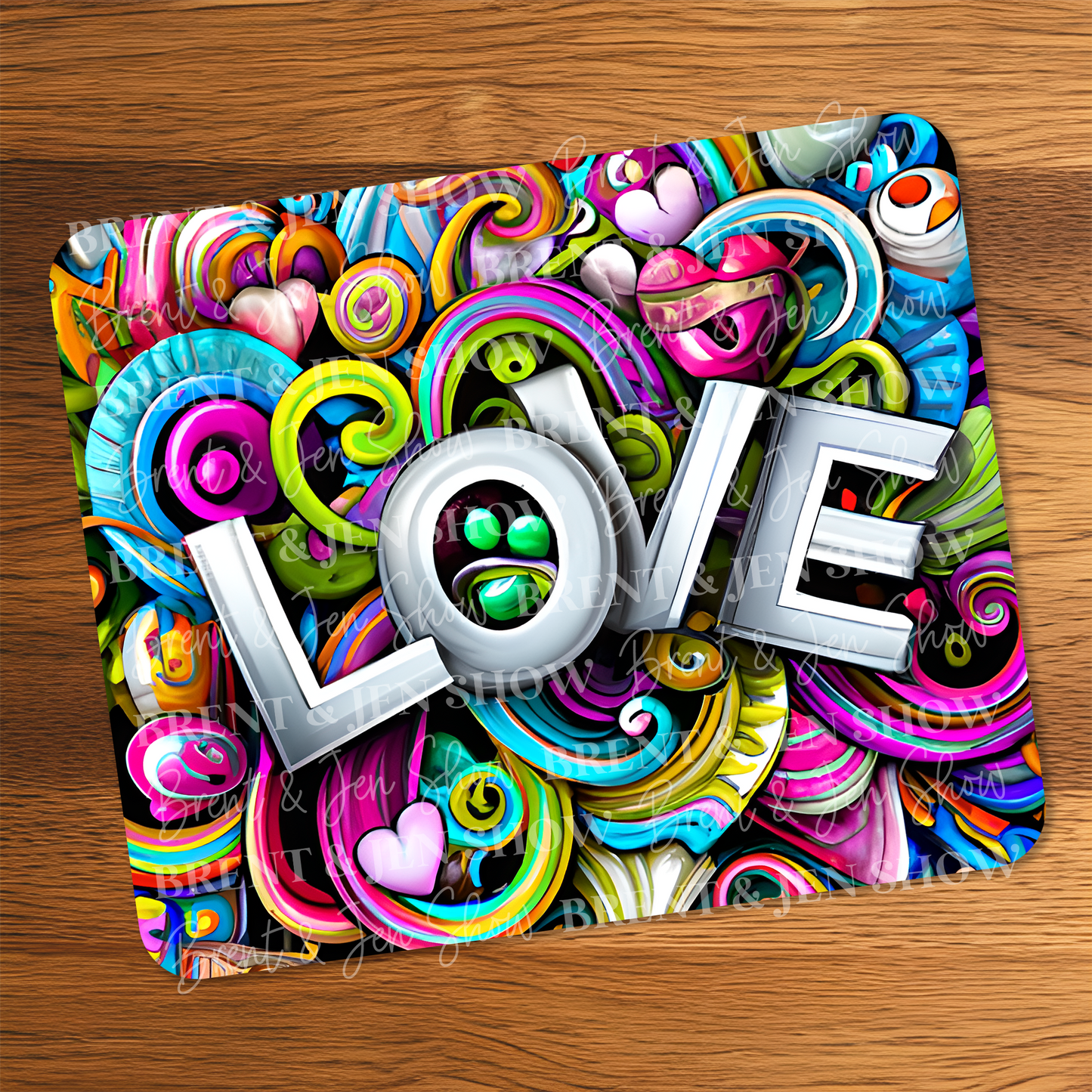 Retro Love Mouse Pad