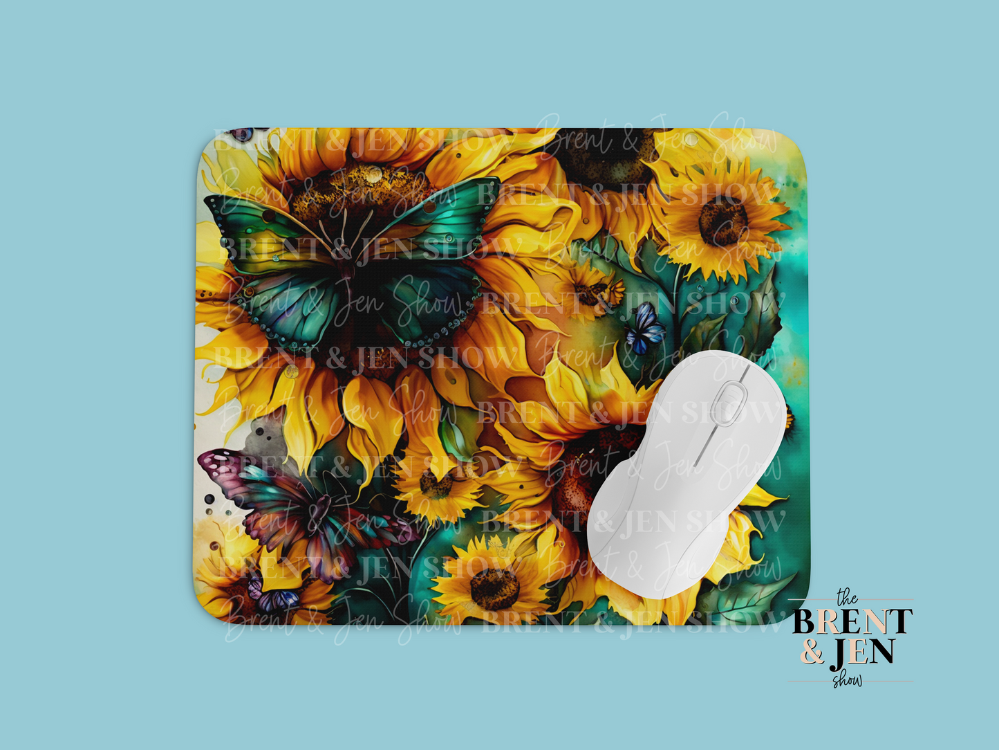 Sunflower Butterfly Mouse Pad