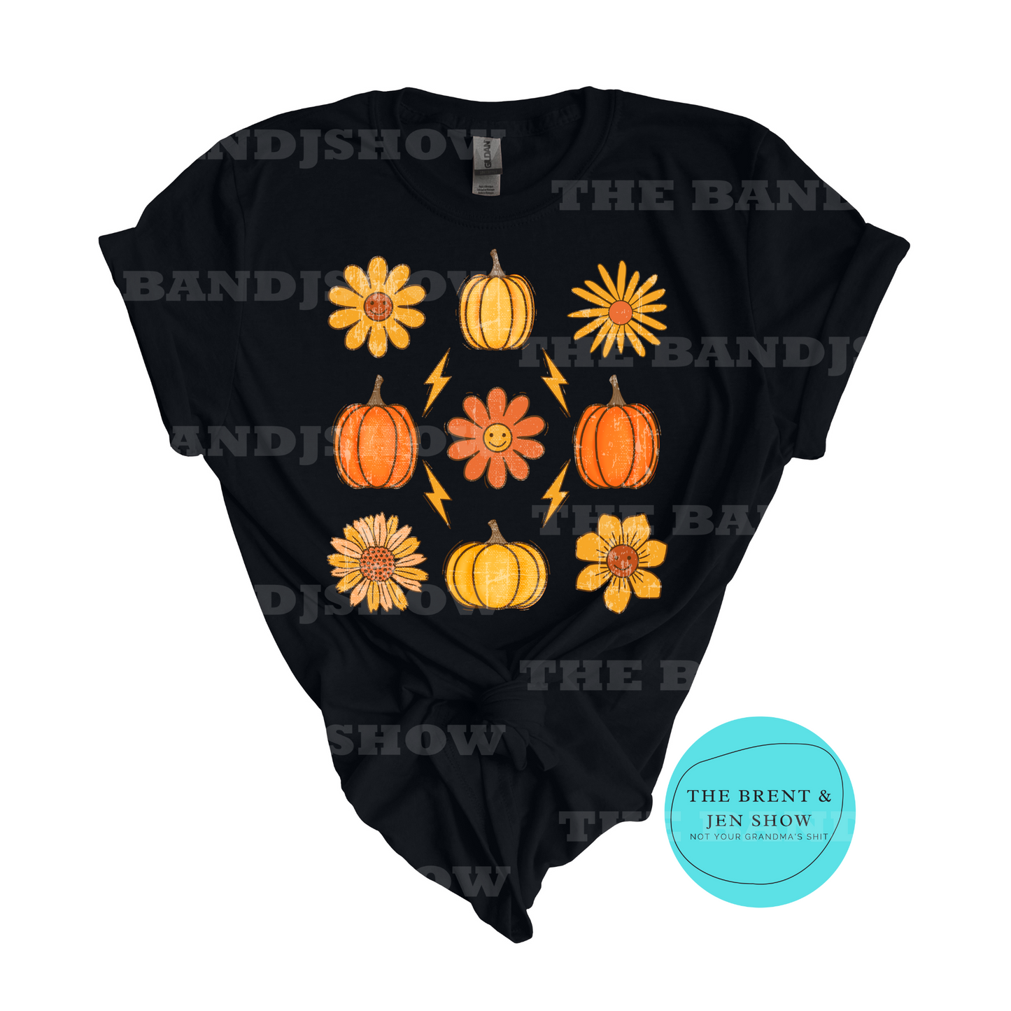 Pumpkin & Flowers Retro Fall T-Shirt