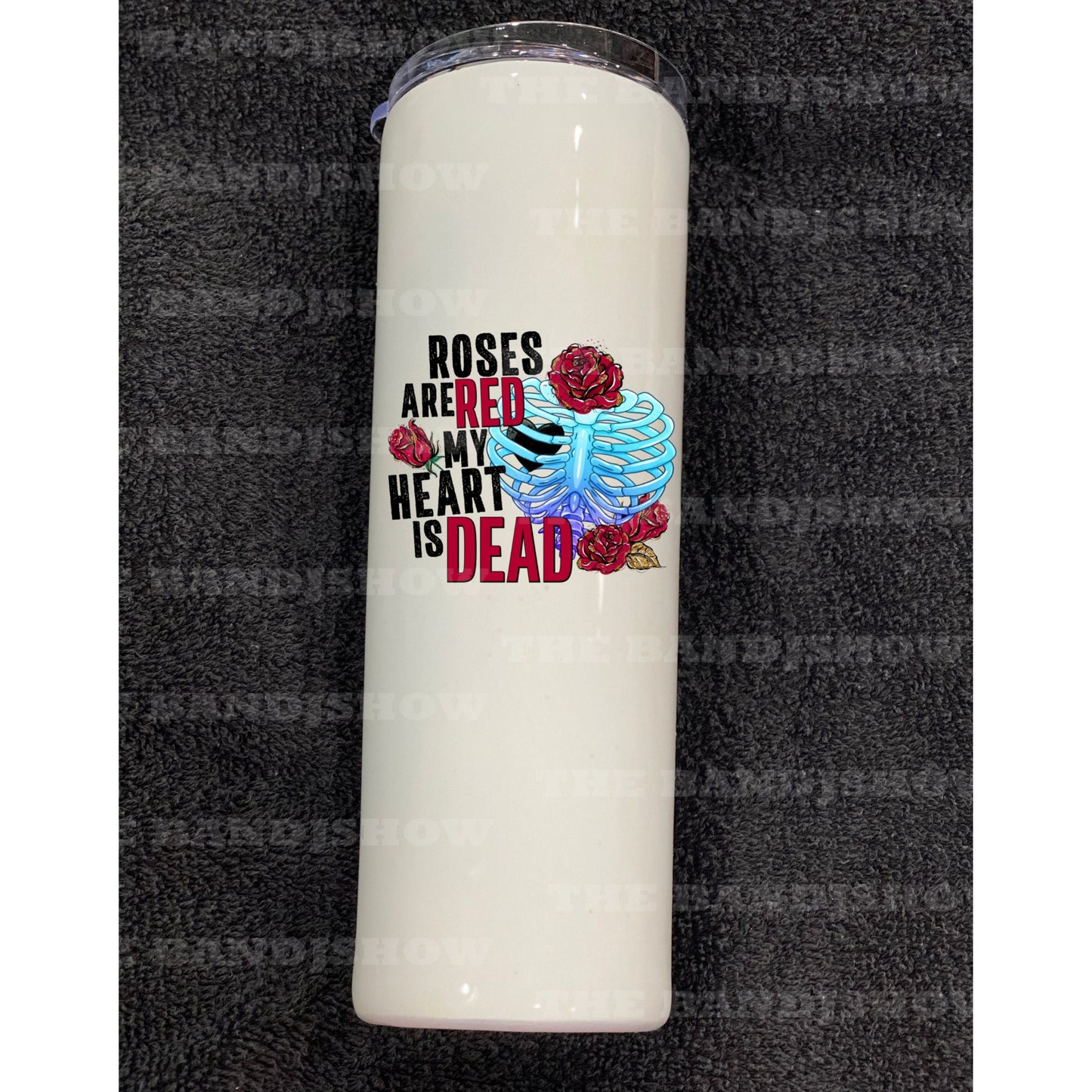 Roses Are Red My Heart is Dead | Anti Valentines Decal - Clear Cast Decal for Tumblers,  Laptops etc.