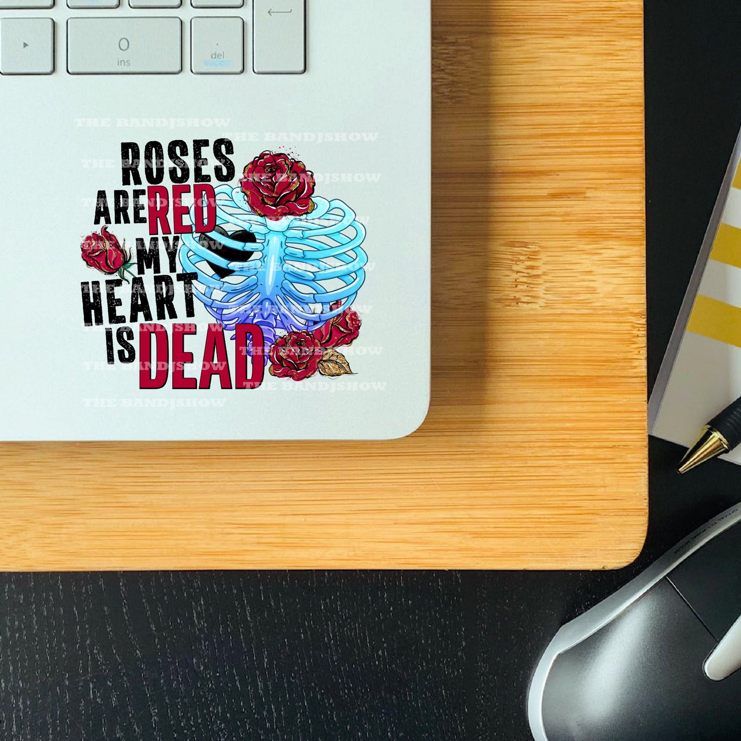 Roses Are Red My Heart is Dead | Anti Valentines Decal - Clear Cast Decal for Tumblers,  Laptops etc.